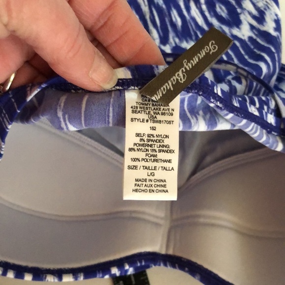 Tommy Bahama size 12 purple violet large Tankini swimwear bluish purple & white - Picture 7 of 15